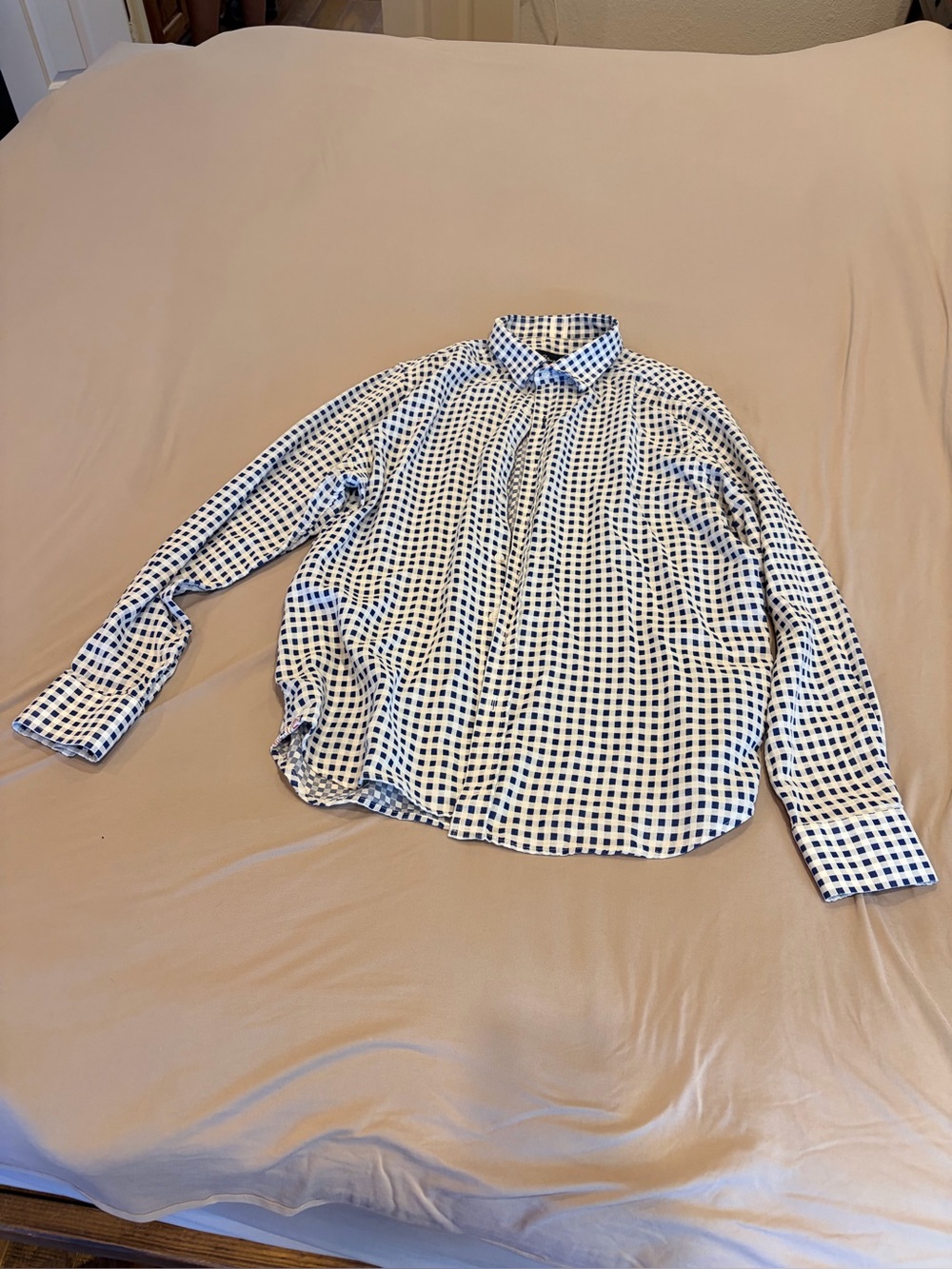 Robert Graham Blue Gingham Check Button Down Shirt – Size XL (Tailored Fit)